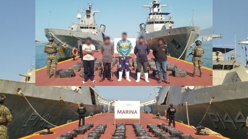 Cocaína asegurada por la Marina en dos operativos en costas de Guerrero
