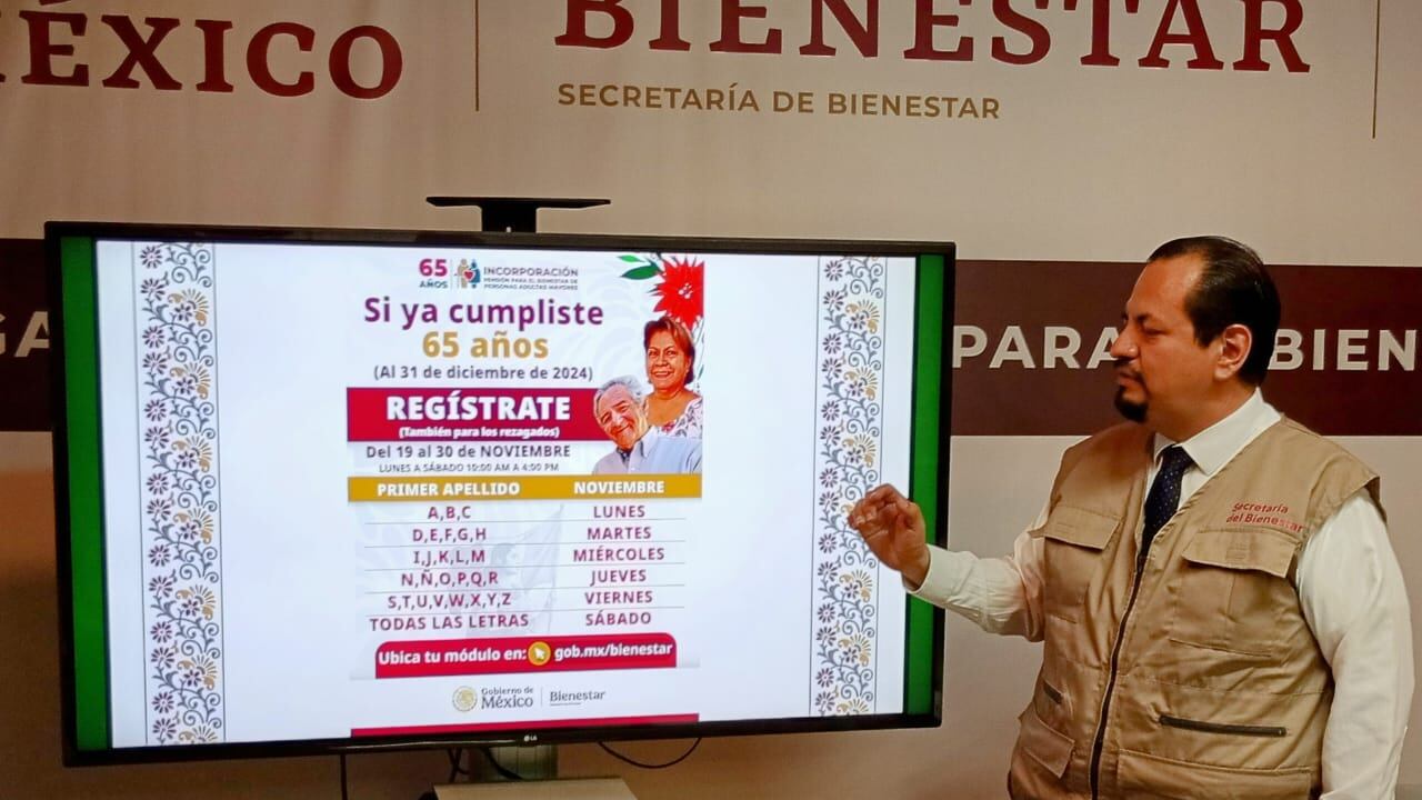 Genaro Rodríguez Teniente, delegado del Bienestar en el Estado, dijo que todos los adultos mayores de 65 y más pueden beneficiarse.