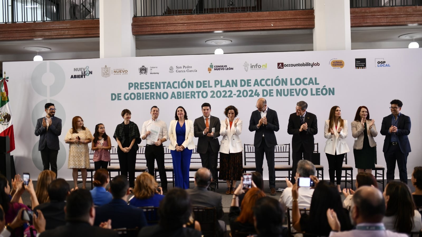 El gobernador Samuel García y los presidentes municipales de San Pedro, Miguel Treviño, y de Monterrey, Luis Donaldo Colosio Riojas, participaron en el evento.