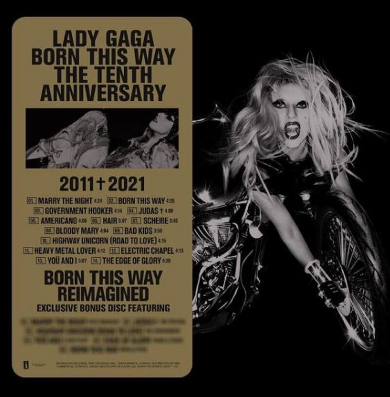 Lady Gaga lanzará Born This Way The Tenth Anniversary