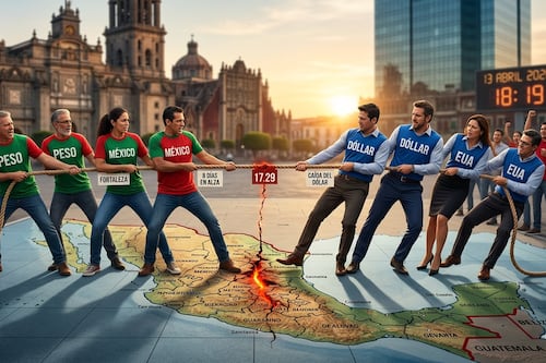 Dólar cae a $17.29; peso liga 8 días al alza y no afloja