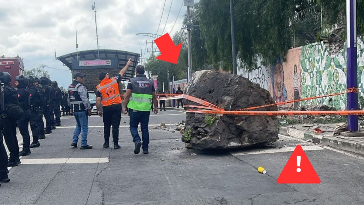 Cae roca gigante del cerro del Tepeyac; hiere a hombre cerca del Metrobús en la GAM