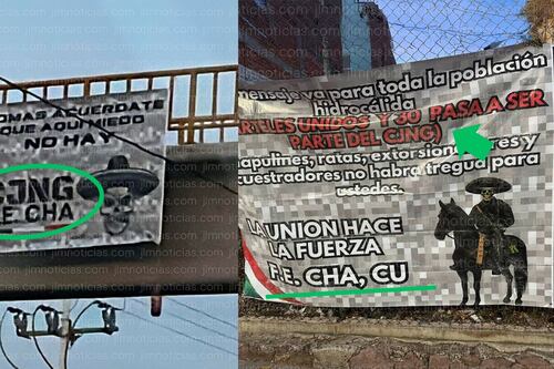 Cárteles Unidos, 30 y F.E.CHA se suman al CJNG; narcomantas anuncian expansión criminal