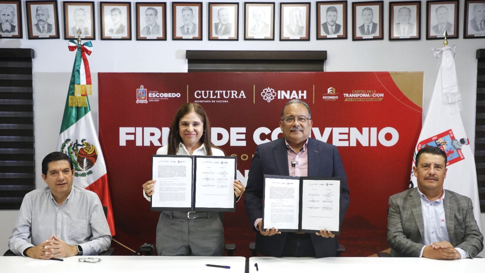 El alcalde Andrés Mijes y Martha Elda Ávalos Salazar, directora del INAH en Nuevo León, coincidieron en que la preservación de la memoria histórica es fundamental.