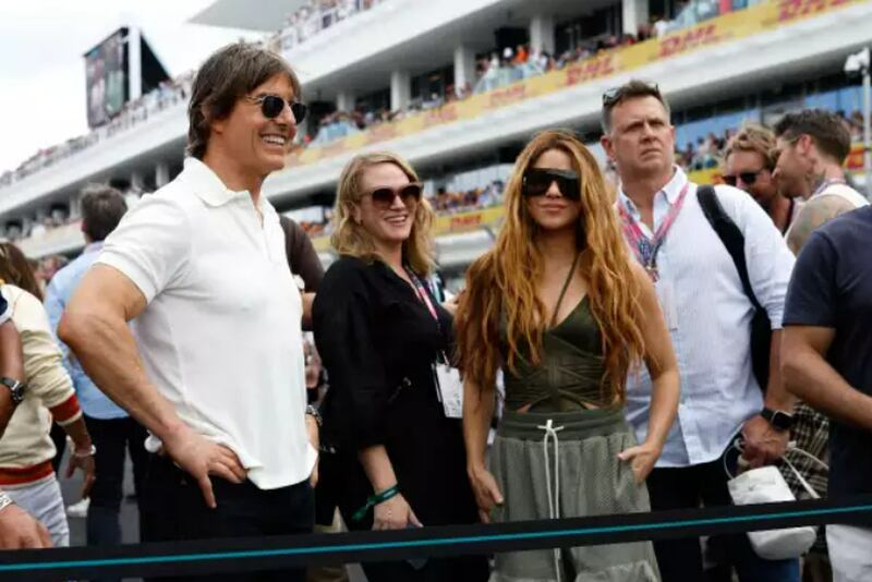 Shakira e Tom Cruise no GP dos Estados Unidos