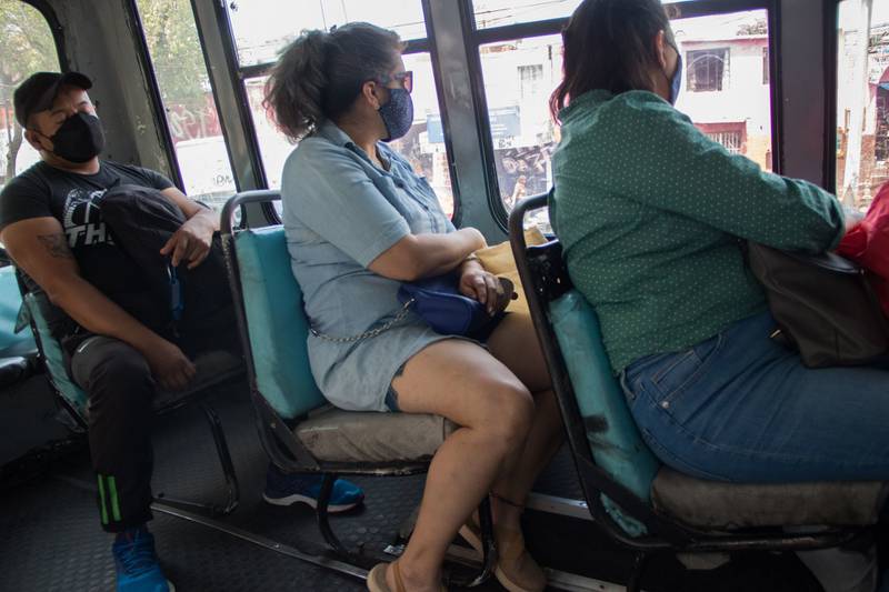 Transporte público en la Ciudad de México durante la pandemia.