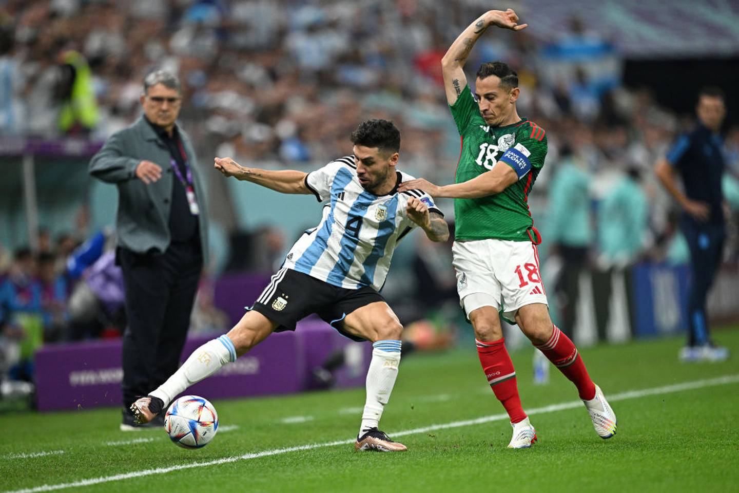 Andrés Guardado disputó 40 minutos en el juego entre México y Argentina en Qatar 2022.